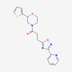 3-(3-Pyridin-2-yl-1,2,4-oxadiazol-5-yl)-1-(2-thiophen-2-ylmorpholin-4-yl)propan-1-one