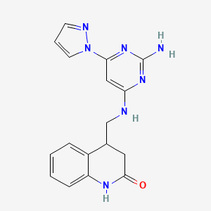 4-[[(2-amino-6-pyrazol-1-ylpyrimidin-4-yl)amino]methyl]-3,4-dihydro-1H-quinolin-2-one