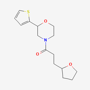 3-(Oxolan-2-yl)-1-(2-thiophen-2-ylmorpholin-4-yl)propan-1-one