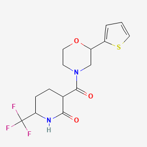 3-(2-Thiophen-2-ylmorpholine-4-carbonyl)-6-(trifluoromethyl)piperidin-2-one