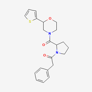 2-Phenyl-1-[2-(2-thiophen-2-ylmorpholine-4-carbonyl)pyrrolidin-1-yl]ethanone