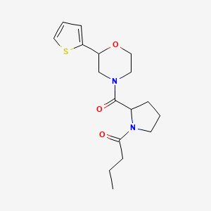 1-[2-(2-Thiophen-2-ylmorpholine-4-carbonyl)pyrrolidin-1-yl]butan-1-one