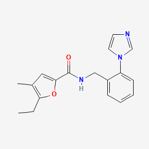 5-ethyl-N-[(2-imidazol-1-ylphenyl)methyl]-4-methylfuran-2-carboxamide