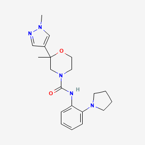 2-methyl-2-(1-methylpyrazol-4-yl)-N-(2-pyrrolidin-1-ylphenyl)morpholine-4-carboxamide