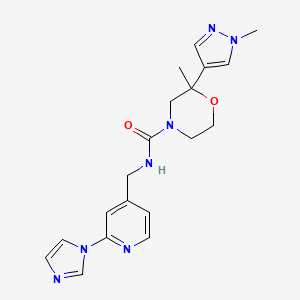 N-[(2-imidazol-1-ylpyridin-4-yl)methyl]-2-methyl-2-(1-methylpyrazol-4-yl)morpholine-4-carboxamide