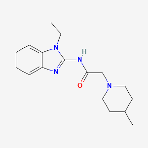 N-(1-ethylbenzimidazol-2-yl)-2-(4-methylpiperidin-1-yl)acetamide