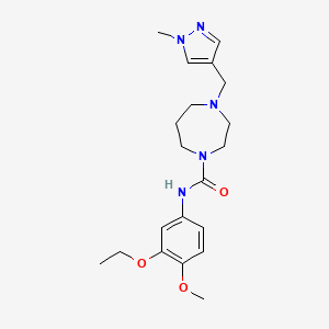 N-(3-ethoxy-4-methoxyphenyl)-4-[(1-methylpyrazol-4-yl)methyl]-1,4-diazepane-1-carboxamide