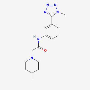 2-(4-methylpiperidin-1-yl)-N-[3-(1-methyltetrazol-5-yl)phenyl]acetamide