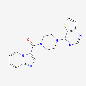 molecular formula C18H16N6OS B7143970 Imidazo[1,2-a]pyridin-3-yl-(4-thieno[3,2-d]pyrimidin-4-ylpiperazin-1-yl)methanone 