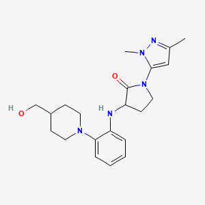 1-(2,5-Dimethylpyrazol-3-yl)-3-[2-[4-(hydroxymethyl)piperidin-1-yl]anilino]pyrrolidin-2-one