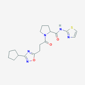 1-[3-(3-cyclopentyl-1,2,4-oxadiazol-5-yl)propanoyl]-N-(1,3-thiazol-2-yl)pyrrolidine-2-carboxamide