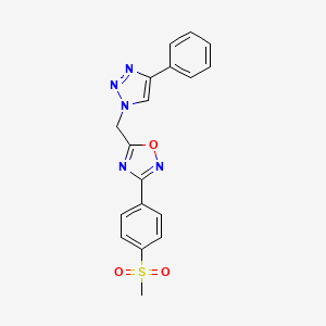 3-(4-Methylsulfonylphenyl)-5-[(4-phenyltriazol-1-yl)methyl]-1,2,4-oxadiazole