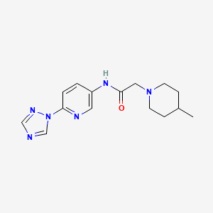 2-(4-methylpiperidin-1-yl)-N-[6-(1,2,4-triazol-1-yl)pyridin-3-yl]acetamide