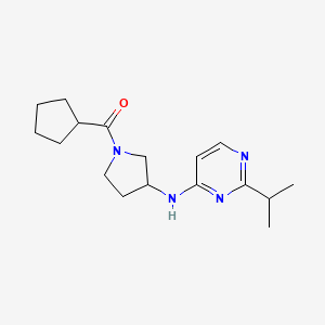 Cyclopentyl-[3-[(2-propan-2-ylpyrimidin-4-yl)amino]pyrrolidin-1-yl]methanone