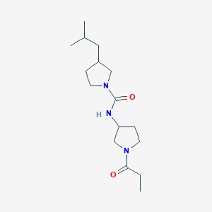 3-(2-methylpropyl)-N-(1-propanoylpyrrolidin-3-yl)pyrrolidine-1-carboxamide