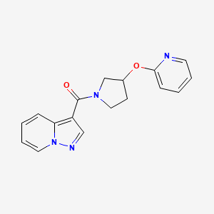 molecular formula C17H16N4O2 B7144834 Pyrazolo[1,5-a]pyridin-3-yl-(3-pyridin-2-yloxypyrrolidin-1-yl)methanone 