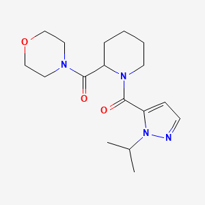 molecular formula C17H26N4O3 B7145384 Morpholin-4-yl-[1-(2-propan-2-ylpyrazole-3-carbonyl)piperidin-2-yl]methanone 