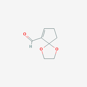 molecular formula C8H10O3 B071469 1,4-Dioxaspiro[4.4]non-6-ene-6-carbaldehyde CAS No. 161521-90-0