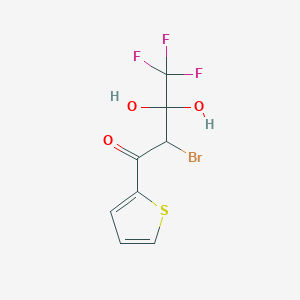 molecular formula C8H6BrF3O3S B071477 2-溴-4,4,4-三氟-3,3-二羟基-1-(2-噻吩基)丁酮 CAS No. 182131-50-6