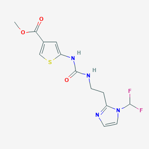 molecular formula C13H14F2N4O3S B7147939 Methyl 5-[2-[1-(difluoromethyl)imidazol-2-yl]ethylcarbamoylamino]thiophene-3-carboxylate 