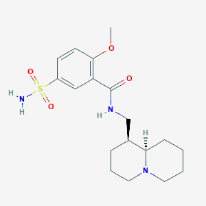 molecular formula C18H27N3O4S B071487 Benzamide, 5-(aminosulfonyl)-2-methoxy-N-((octahydro-2H-quinolizin-1-yl)methyl)-, (1S-trans)- CAS No. 177027-05-3