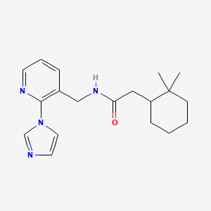 2-(2,2-dimethylcyclohexyl)-N-[(2-imidazol-1-ylpyridin-3-yl)methyl]acetamide