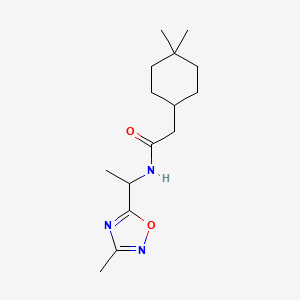 2-(4,4-dimethylcyclohexyl)-N-[1-(3-methyl-1,2,4-oxadiazol-5-yl)ethyl]acetamide