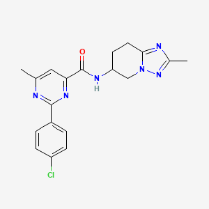 2-(4-chlorophenyl)-6-methyl-N-(2-methyl-5,6,7,8-tetrahydro-[1,2,4]triazolo[1,5-a]pyridin-6-yl)pyrimidine-4-carboxamide