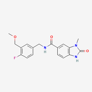 N-[[4-fluoro-3-(methoxymethyl)phenyl]methyl]-3-methyl-2-oxo-1H-benzimidazole-5-carboxamide