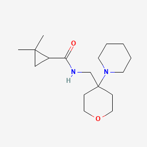 2,2-dimethyl-N-[(4-piperidin-1-yloxan-4-yl)methyl]cyclopropane-1-carboxamide