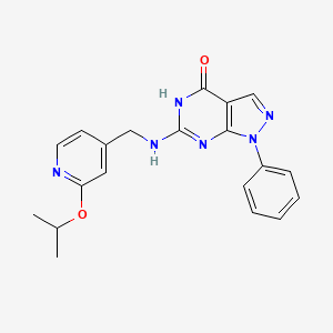 1-phenyl-6-[(2-propan-2-yloxypyridin-4-yl)methylamino]-5H-pyrazolo[3,4-d]pyrimidin-4-one