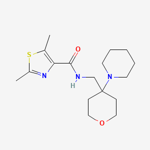 2,5-dimethyl-N-[(4-piperidin-1-yloxan-4-yl)methyl]-1,3-thiazole-4-carboxamide