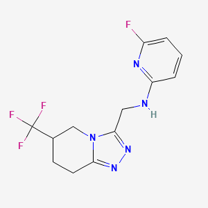 6-fluoro-N-[[6-(trifluoromethyl)-5,6,7,8-tetrahydro-[1,2,4]triazolo[4,3-a]pyridin-3-yl]methyl]pyridin-2-amine