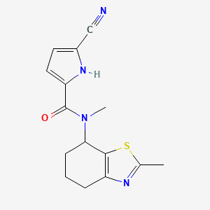 5-cyano-N-methyl-N-(2-methyl-4,5,6,7-tetrahydro-1,3-benzothiazol-7-yl)-1H-pyrrole-2-carboxamide