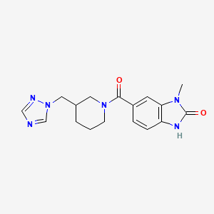 3-methyl-5-[3-(1,2,4-triazol-1-ylmethyl)piperidine-1-carbonyl]-1H-benzimidazol-2-one