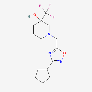 1-[(3-Cyclopentyl-1,2,4-oxadiazol-5-yl)methyl]-3-(trifluoromethyl)piperidin-3-ol