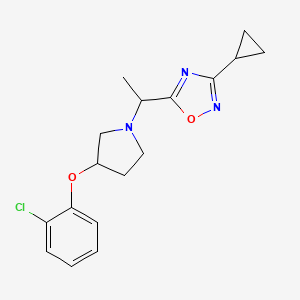 5-[1-[3-(2-Chlorophenoxy)pyrrolidin-1-yl]ethyl]-3-cyclopropyl-1,2,4-oxadiazole