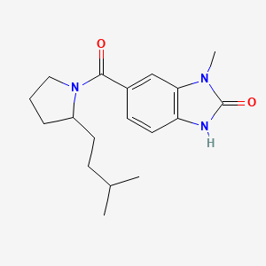 3-methyl-5-[2-(3-methylbutyl)pyrrolidine-1-carbonyl]-1H-benzimidazol-2-one