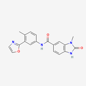 3-methyl-N-[4-methyl-3-(1,3-oxazol-2-yl)phenyl]-2-oxo-1H-benzimidazole-5-carboxamide