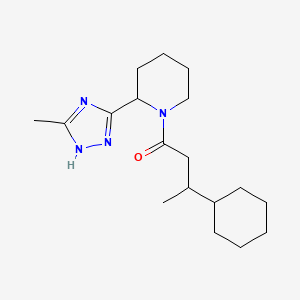 3-cyclohexyl-1-[2-(5-methyl-1H-1,2,4-triazol-3-yl)piperidin-1-yl]butan-1-one