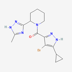 (4-bromo-5-cyclopropyl-1H-pyrazol-3-yl)-[2-(5-methyl-1H-1,2,4-triazol-3-yl)piperidin-1-yl]methanone