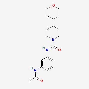 N-(3-acetamidophenyl)-4-(oxan-4-yl)piperidine-1-carboxamide