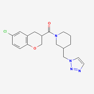 (6-chloro-3,4-dihydro-2H-chromen-3-yl)-[3-(triazol-1-ylmethyl)piperidin-1-yl]methanone