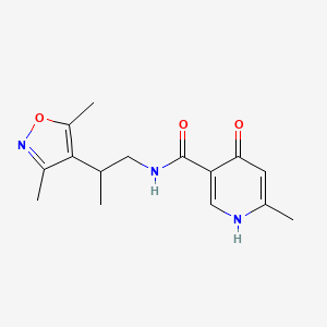 N-[2-(3,5-dimethyl-1,2-oxazol-4-yl)propyl]-6-methyl-4-oxo-1H-pyridine-3-carboxamide