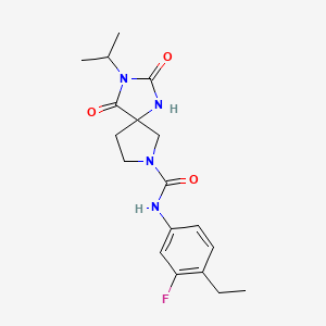 N-(4-ethyl-3-fluorophenyl)-2,4-dioxo-3-propan-2-yl-1,3,7-triazaspiro[4.4]nonane-7-carboxamide