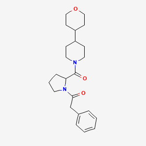 1-[2-[4-(Oxan-4-yl)piperidine-1-carbonyl]pyrrolidin-1-yl]-2-phenylethanone