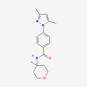 4-(3,5-dimethylpyrazol-1-yl)-N-(4-methyloxan-4-yl)benzamide