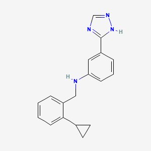 N-[(2-cyclopropylphenyl)methyl]-3-(1H-1,2,4-triazol-5-yl)aniline