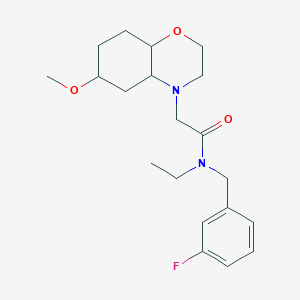 N-ethyl-N-[(3-fluorophenyl)methyl]-2-(6-methoxy-2,3,4a,5,6,7,8,8a-octahydrobenzo[b][1,4]oxazin-4-yl)acetamide