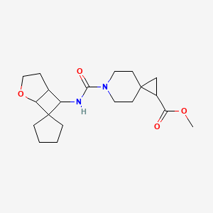 Methyl 6-(spiro[2-oxabicyclo[3.2.0]heptane-7,1'-cyclopentane]-6-ylcarbamoyl)-6-azaspiro[2.5]octane-2-carboxylate